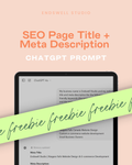 CHAT GPT PROMPT: SEO Page Title and Meta Description
